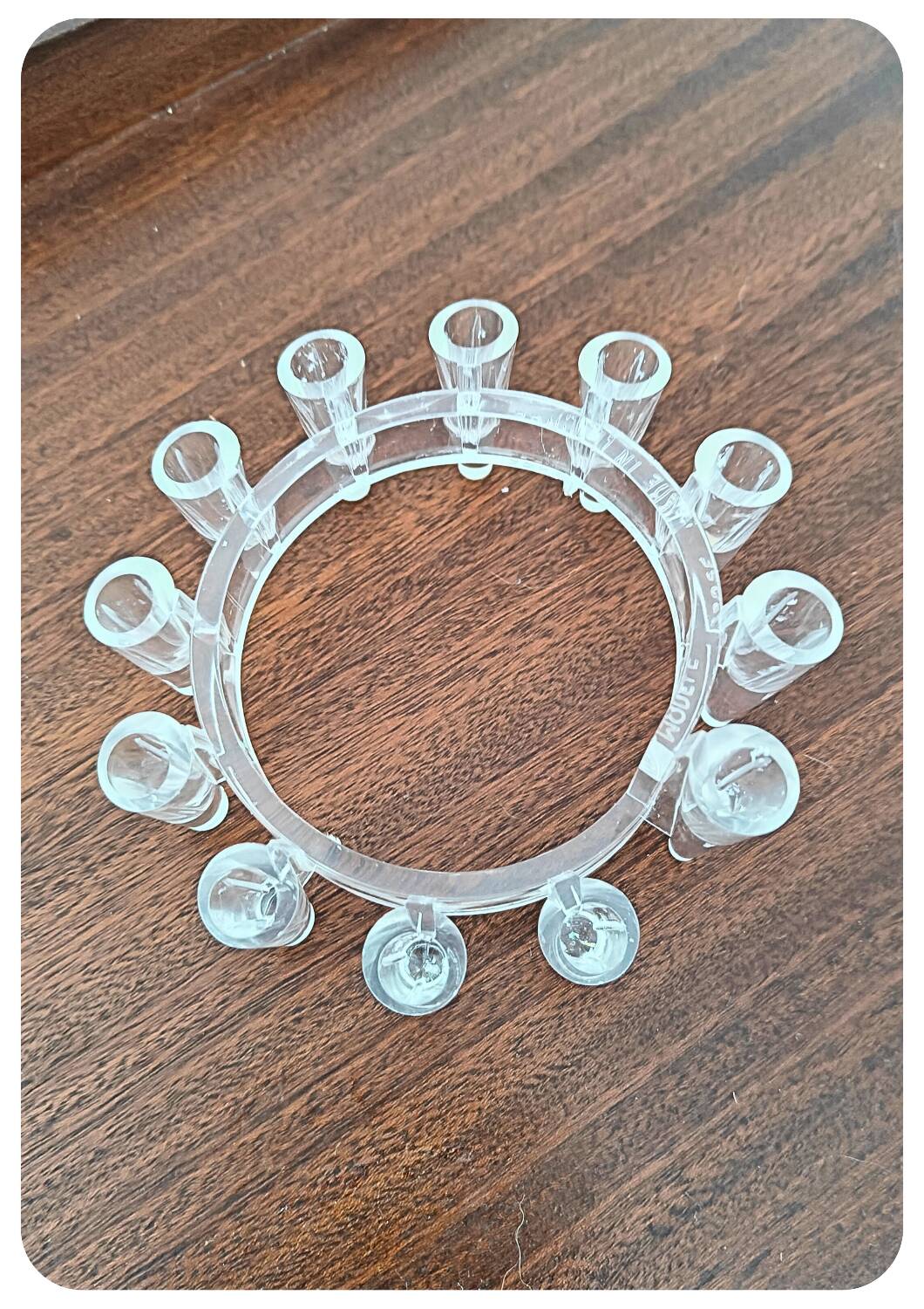 Bougeoir design vintage en plastique transparent