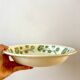 hollow dish in Digoin Sarreguemines Iron Earth model green "Geranium" late 19th century