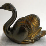 Swan bookends on marble