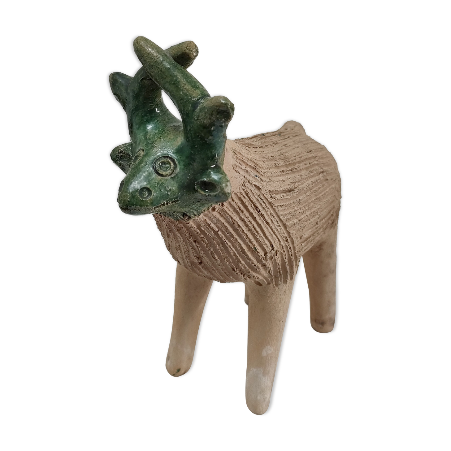 Vase picnic zoomorphic cow ceramic 70s