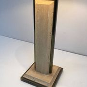 Table Lamp in Travertine and Gold Chrome, French Work, circa 1970
