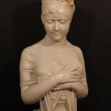 Bust of a woman in Carrara marble