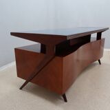 Bureau courbé vintage de design italien 1950