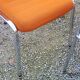 Set of 6 designer chairs from the 70s orange fabrics and chrome tubes
