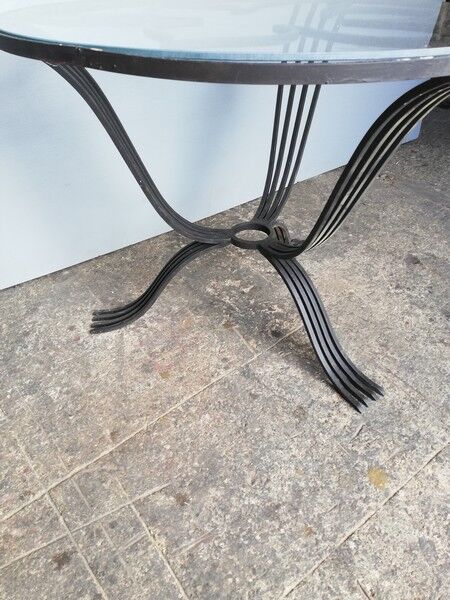 Table low wrought iron era art deco 1930/40