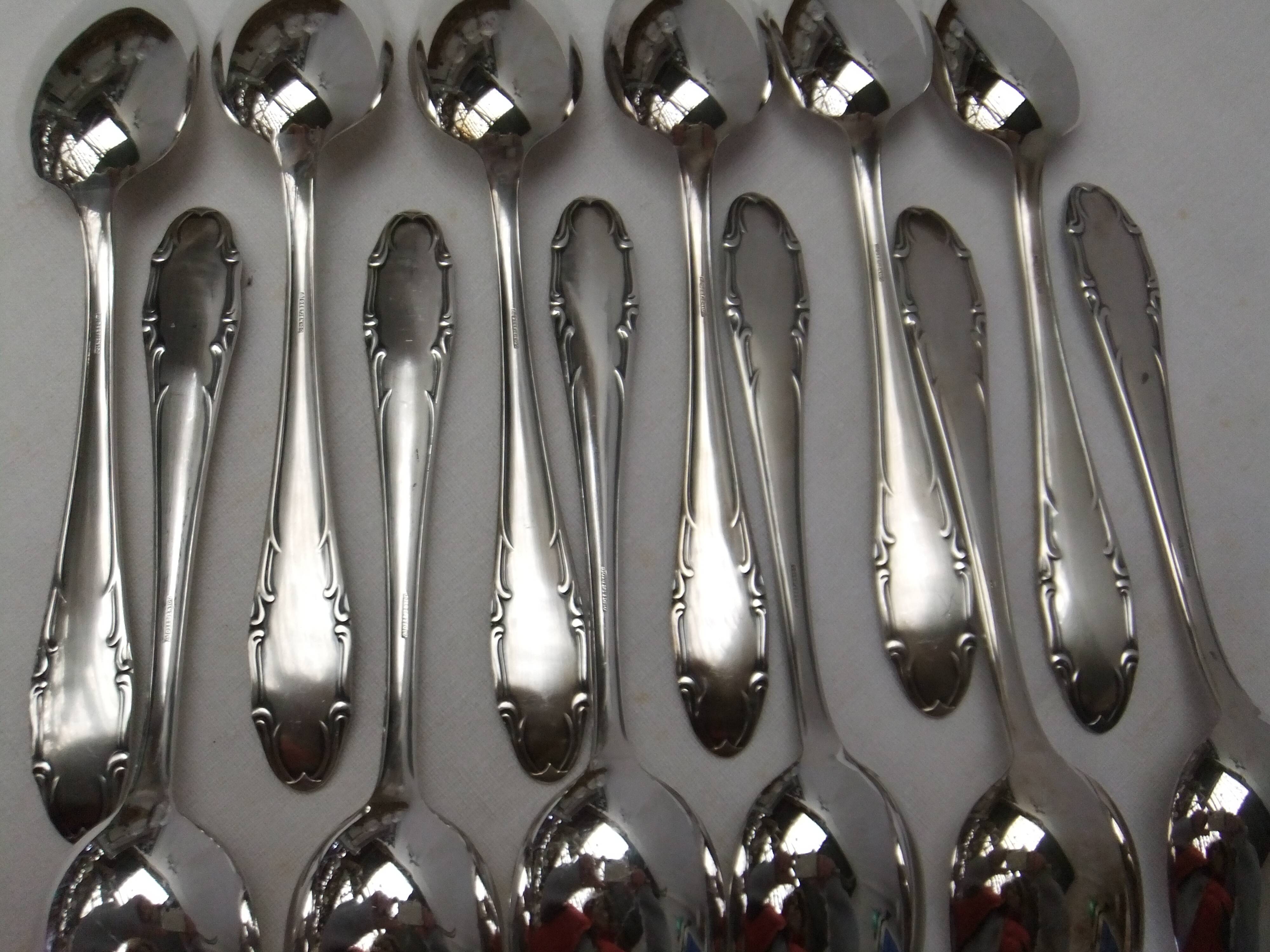 Deetjen silver plated soup spoons filet cutlery service goldsmithing