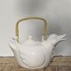 Teapot in the shape of a duck in white ceramic 1960 vintage
