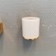 Wall lamps with milky white acrylic plastic shades and solid brass bases