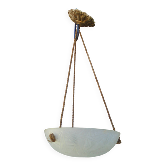 Art deco pressed glass basin pendant