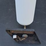 Pair of vintage metal and opaline wall light