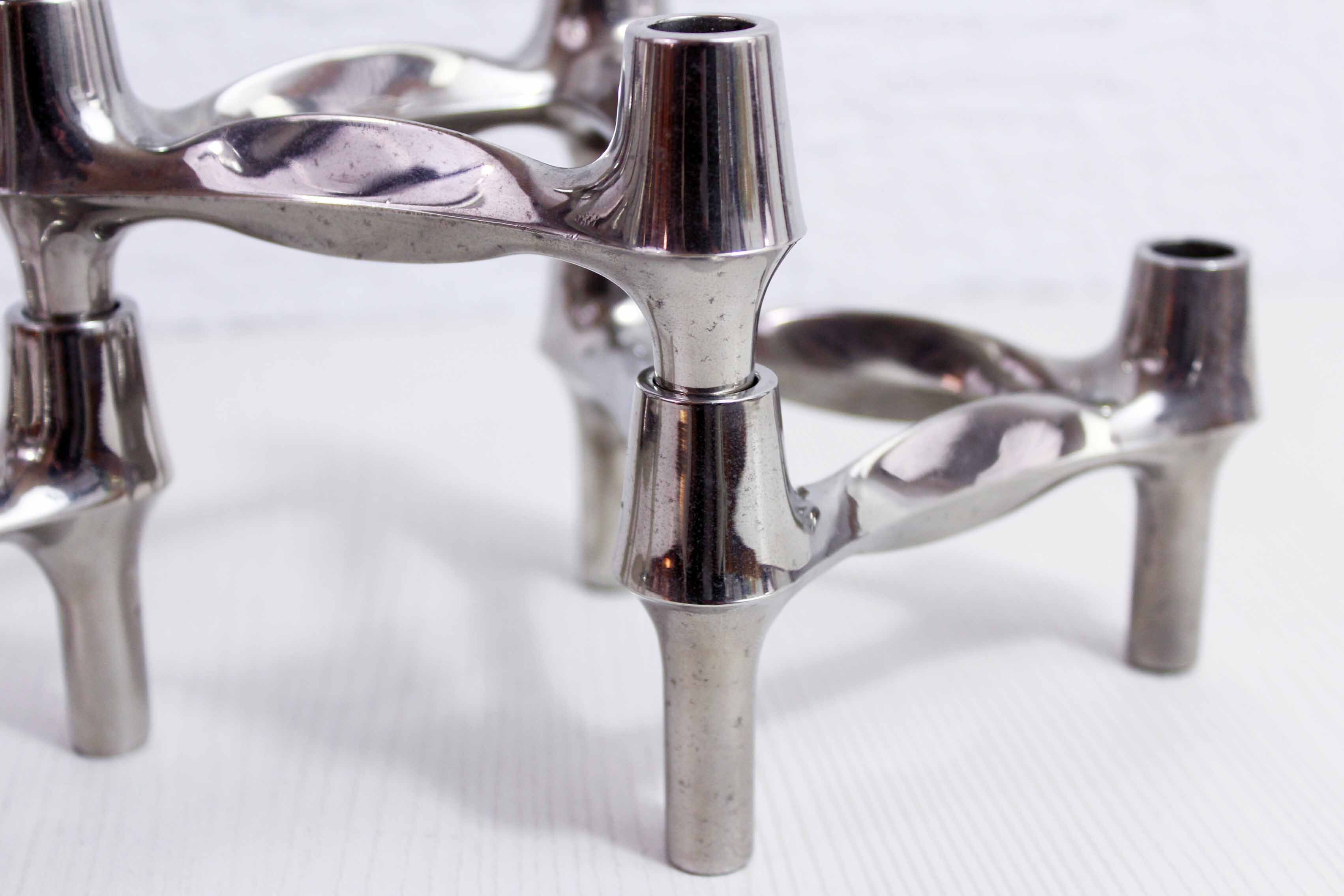 Set of 5 candlesticks modular by Nagel