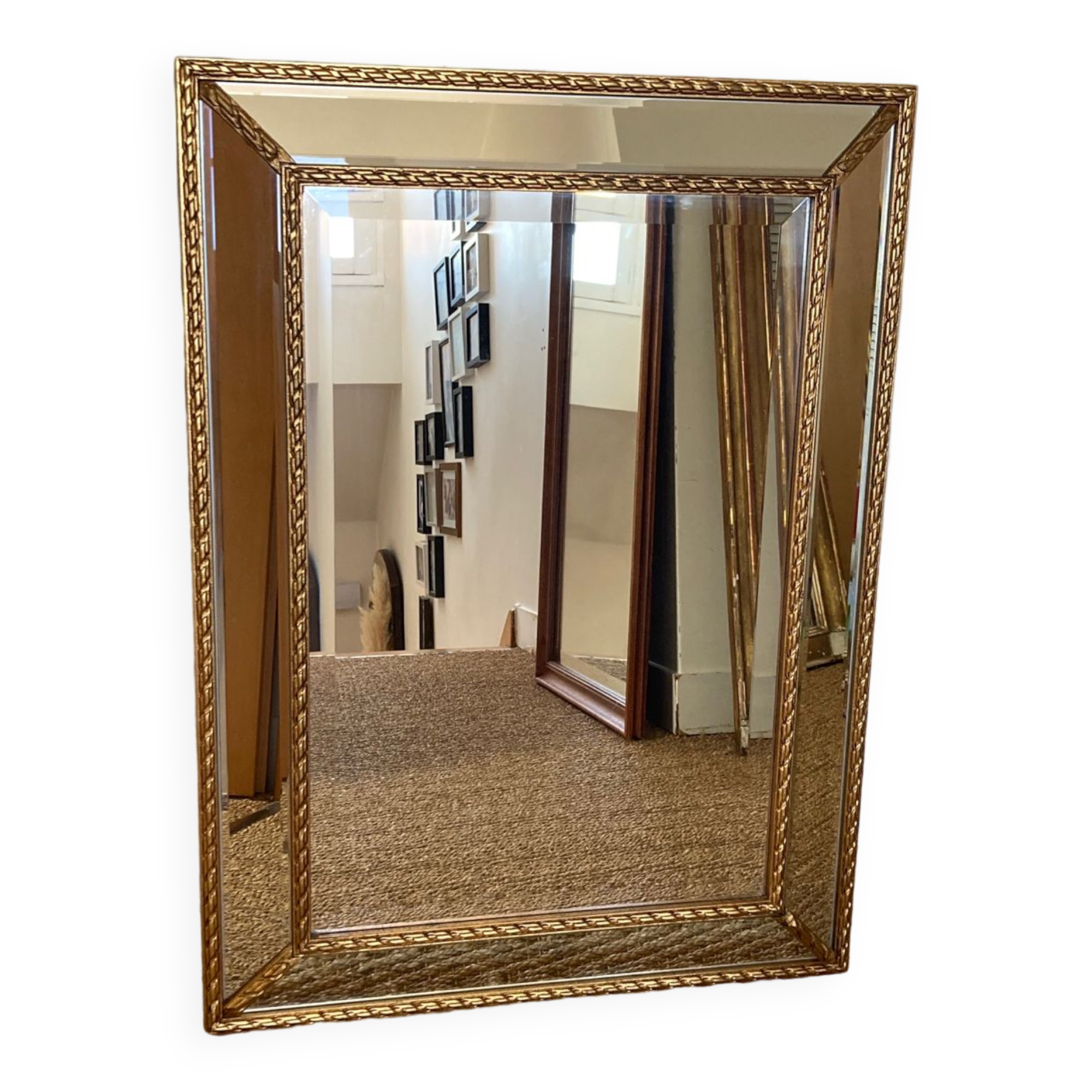 Beveled beaded mirror