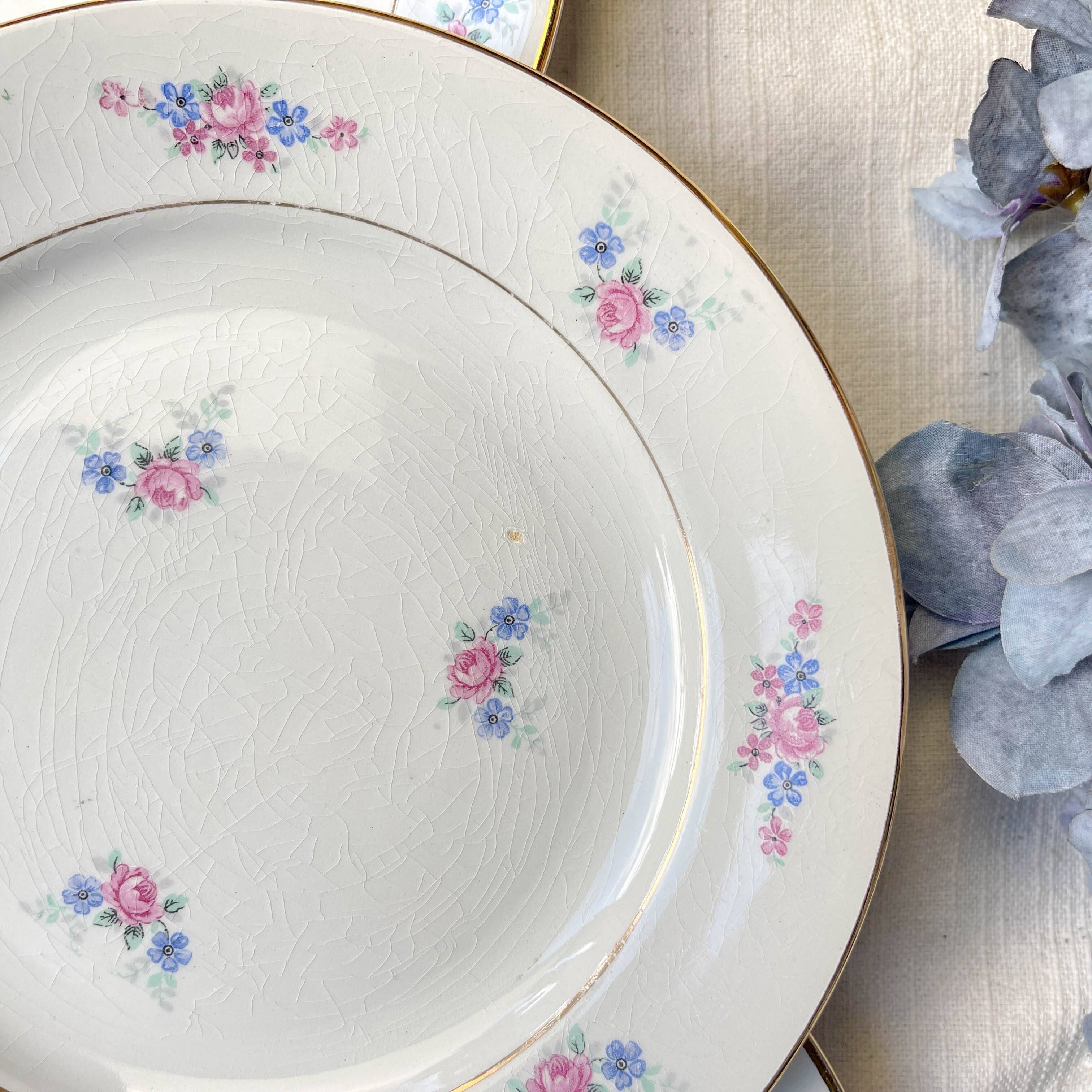 6 small vintage floral porcelain plates - Salins
