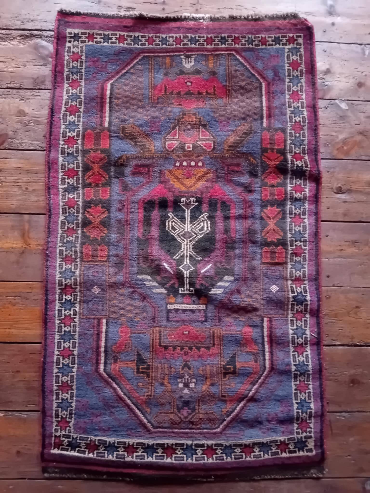 Tapis Beloutch Afghan fait main 138x83cm