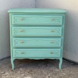 Vintage mint green chest of drawers 1950