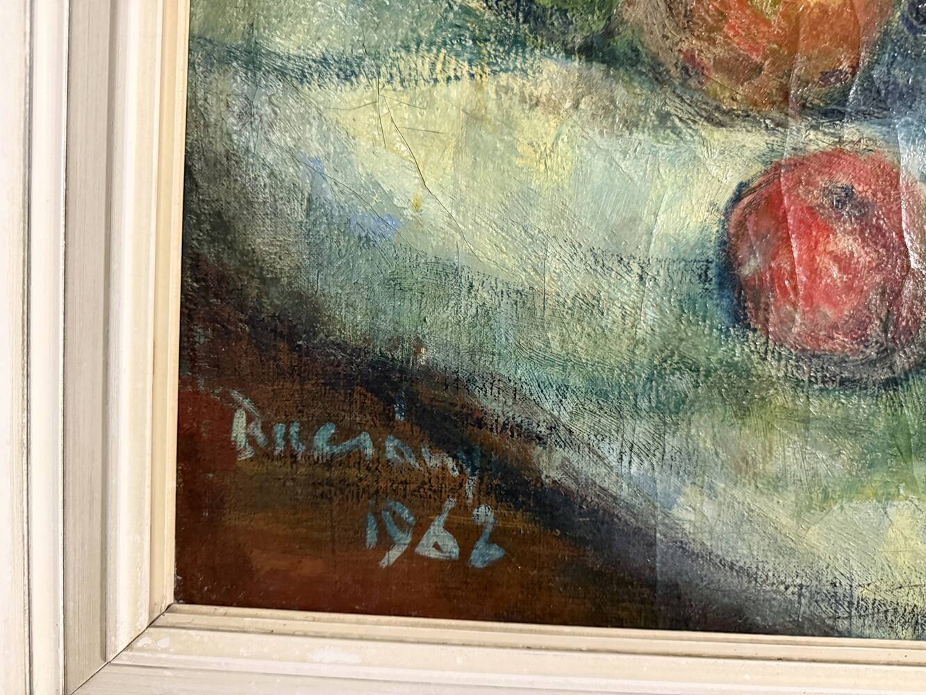 Large mid-century  still-life painting 1962