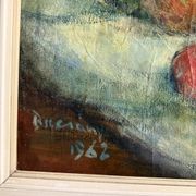 Large mid-century  still-life painting 1962