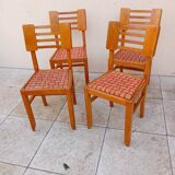 4 Cruége style  chairs, rare vintage wicker model