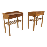 Set of 2 Scandinavian teak bedside tables, Sweden, 1960.