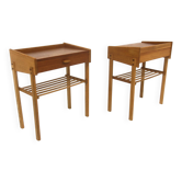 Set of 2 Scandinavian teak bedside tables, Sweden, 1960.
