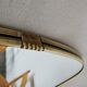 Miroir bord doré, forme libre vintage 1970