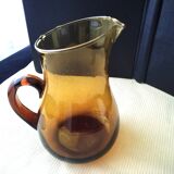 Jug, amber blown glass water carafe 1.5 l