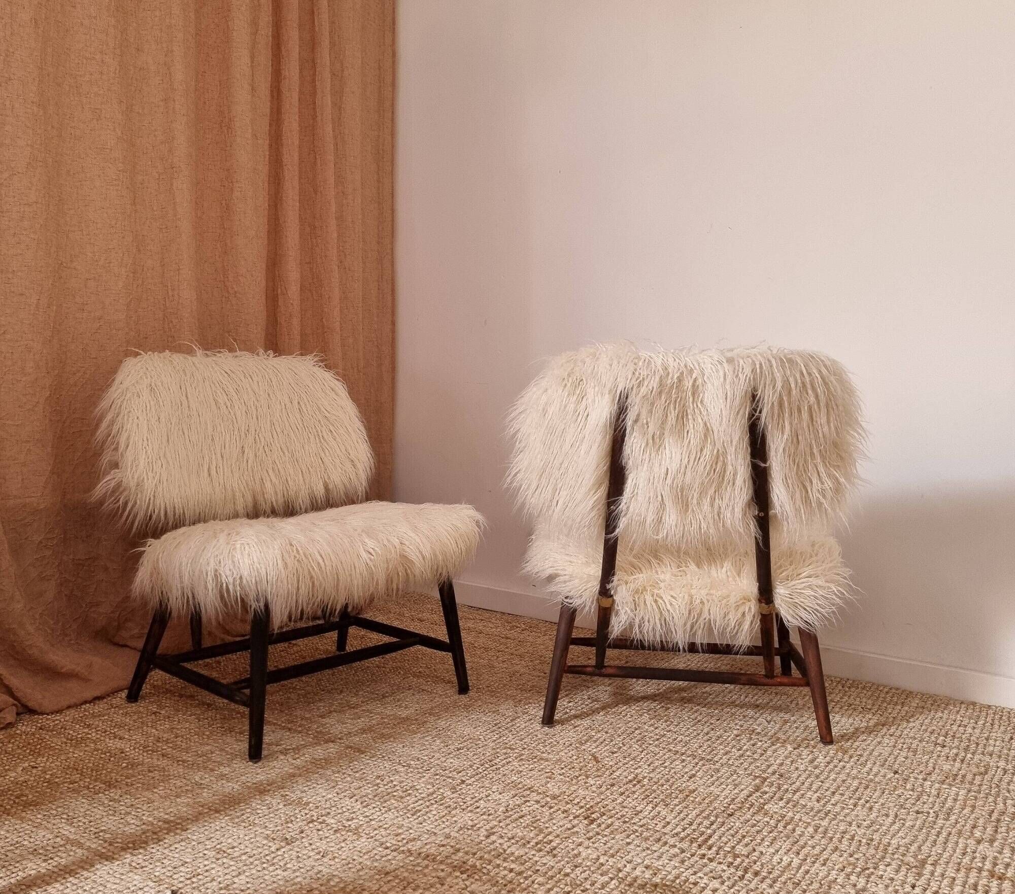 Pair of modern classic Swedish chairs "Teve", Pierre Frey fabric, Alf Svensson