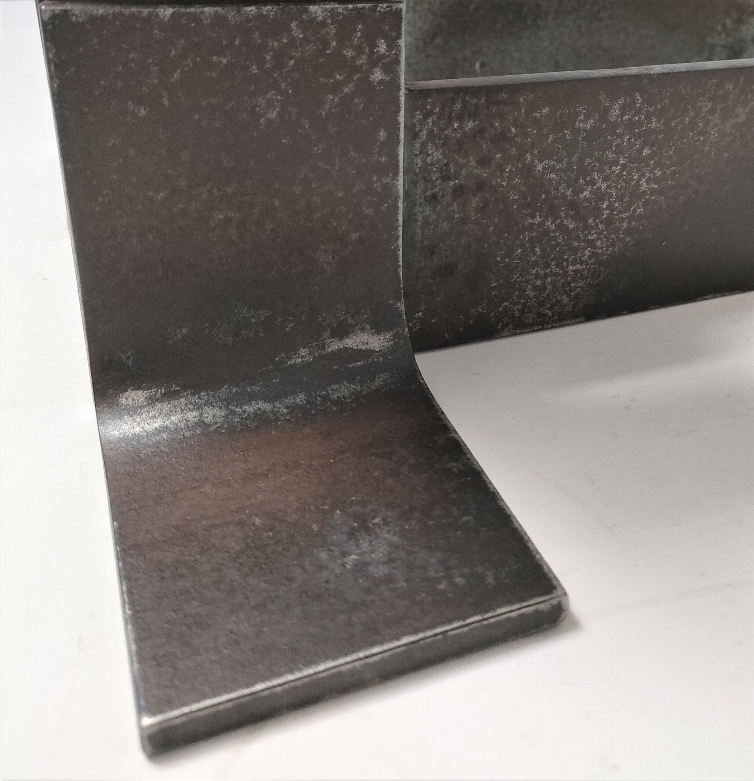 Paire de chenets modernistes acier design années 70/80