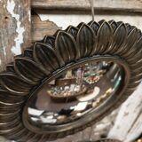 Miroir convexe pétale doré 22cm