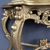 Elegant Golden Console With Carved Details 20th Century