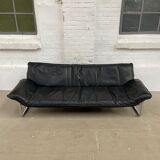 3-seater leather and chrome Sofa by Rodney Kinsman for OMK 1970