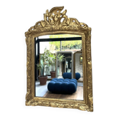 Miroir ancien 89/60,5cm époque 19ème style régence doré à la feuille d’or, glace au mercure