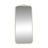 Large heavy long Mid Century brass wall mirror by Münchner Zierspiegel