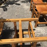 Leather and wood chairs