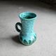 Green and blue lava ceramic pot pitcher