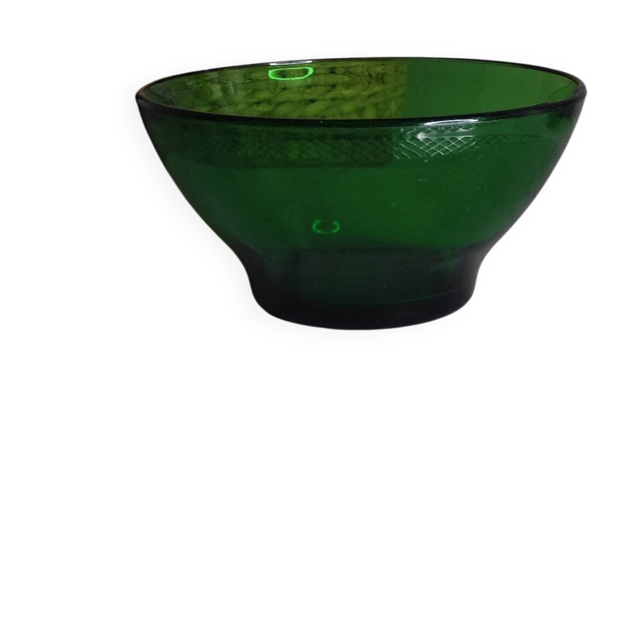 Vintage green glass bowl