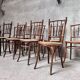 Series of 7 old bar cane cane bistro chairs