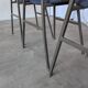 Set of 4 Vintage Stol Kamnik School Chairs Blue Upholstered Retro Dining Ch