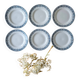 6 antique flat plates in Saint-Amand earthenware (Nord)