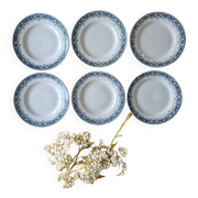 6 antique flat plates in Saint-Amand earthenware (Nord)