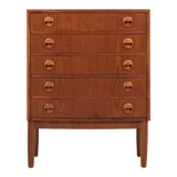 Midcentury Danish baby chest of 5 drawers in teak