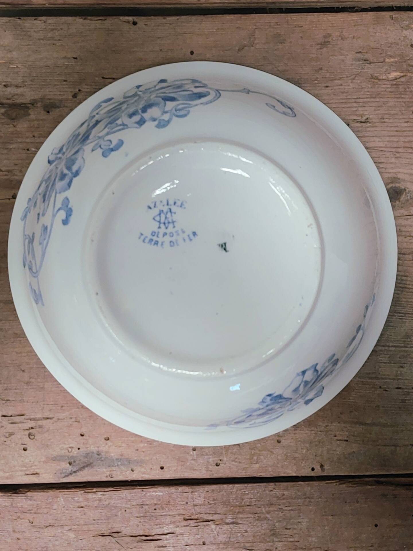 Old bowl in ironstone - Longwy Factory