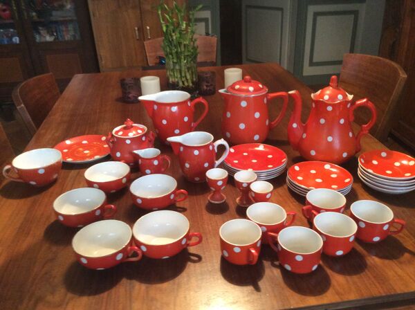 Service à Thé et Café des années 1940 - 36 pièces - Sarreguemines & Digoin