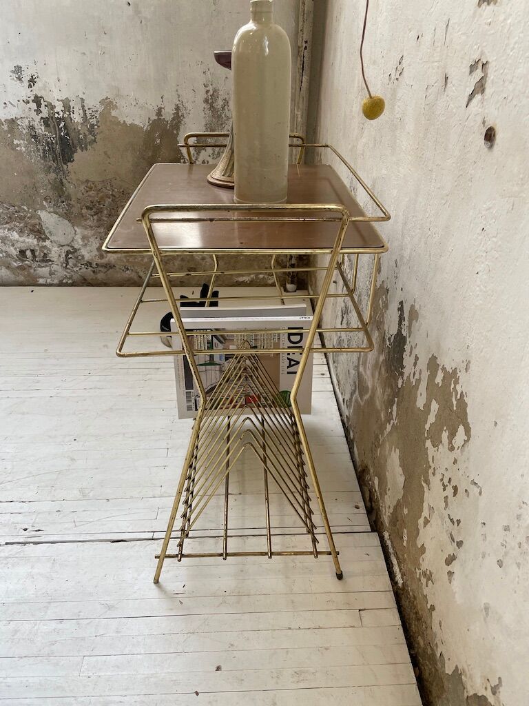 Vintage vinyl bedside side table