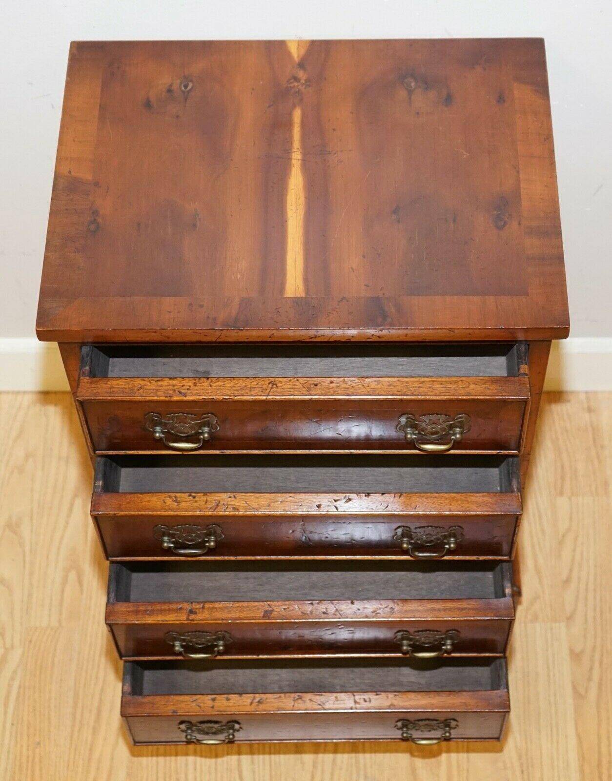 Georgian style vintage commode in yew wood.