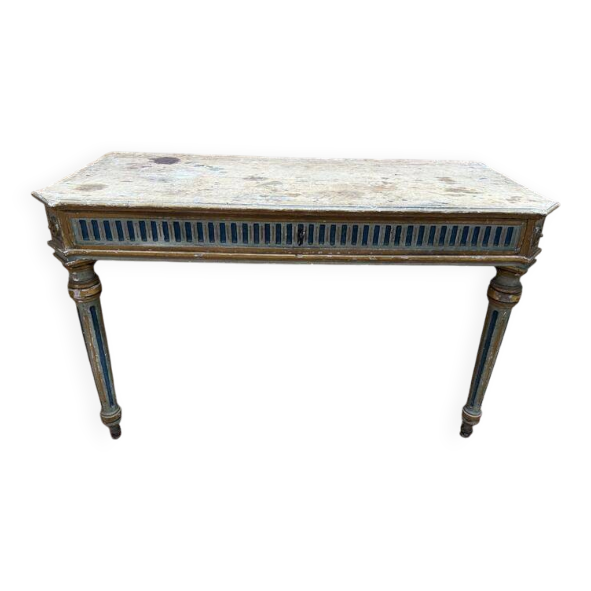 Console d'époque Louis XVI en bois peint
