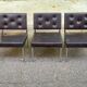 Scandinavian chair in faux leather and chrome steel 1980