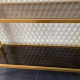 Console smoked glass and brass Italian design year 70 in the taste of nanda vigo