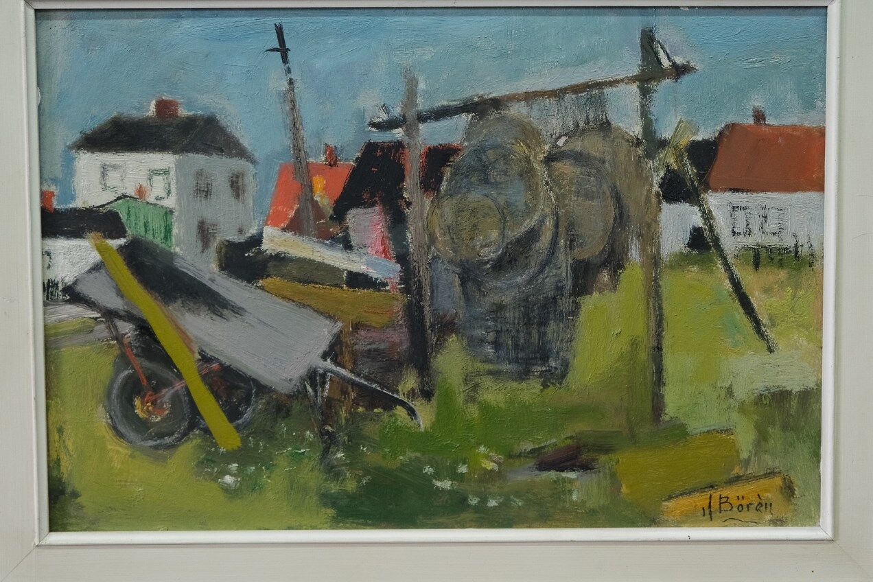 John Börén ( 1903-1983 ), Swedish Modern Painting, 1960s, Oil on Panel, Framed