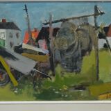 John Börén ( 1903-1983 ), Swedish Modern Painting, 1960s, Oil on Panel, Framed